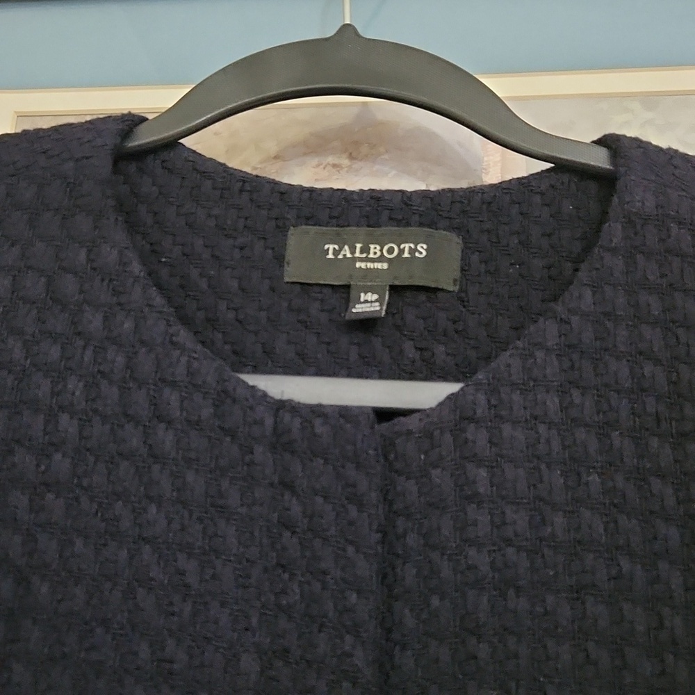 Talbots Knit Jacket  Size 14 Petite Contemporary Career Formal Sophisticated - Picture 3 of 16